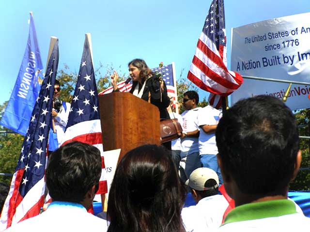 Murthy at Immigration Rally